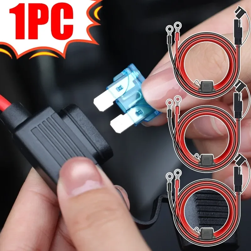 

Motorcycle Battery Tender Cable SAE to Ring Terminal Harness 10A Fuse 16AWG for Car RV Solar Panel Charger Quick Connect Cord