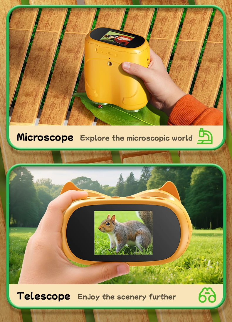 Mikroskop und Teleskop 2-in-1, optisches Lernspielzeug für Kinder, 2-Megapixel-HD-Kamera, Mikroskop mit 1000-facher Vergrößerung, Weihnachtsgeschenk. – Detail 4