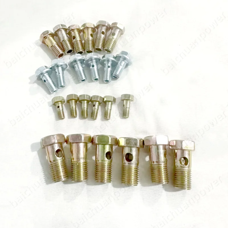 

20PCS M6 M8 M10 M12 M14 M16 M18 Hollow Screw Diesel Engine Oil Recyle Return Tubing Hinge Hydraulic Oil Bolt Screw