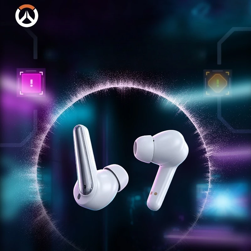 [Official]Game Overwatch Earbuds ANC Noise Cancelling Wireless Bluetooth 5.3 Headphones Cosplay Gifts for Running Gym Office