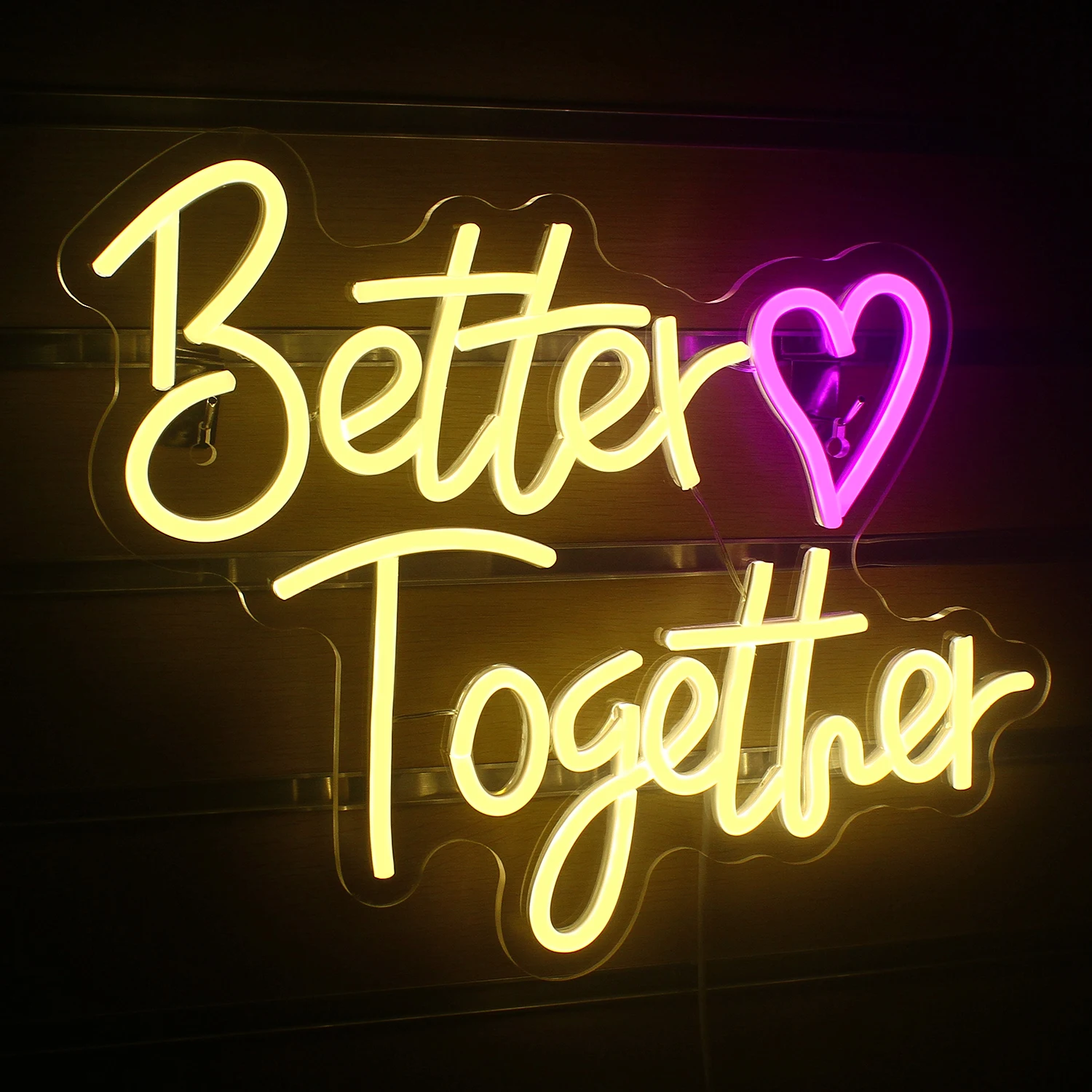 

Heart Better Together Neon Sign for Wedding Anniversary Valentines Day Bedroom Wall Decor LED Light Aesthetic Room Decor USB