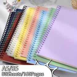 A5B5 Solid Color Customizable Coil Notebook, Thicked Notebook, American Retro Loose Leaf Notebook, Waterproof Cover