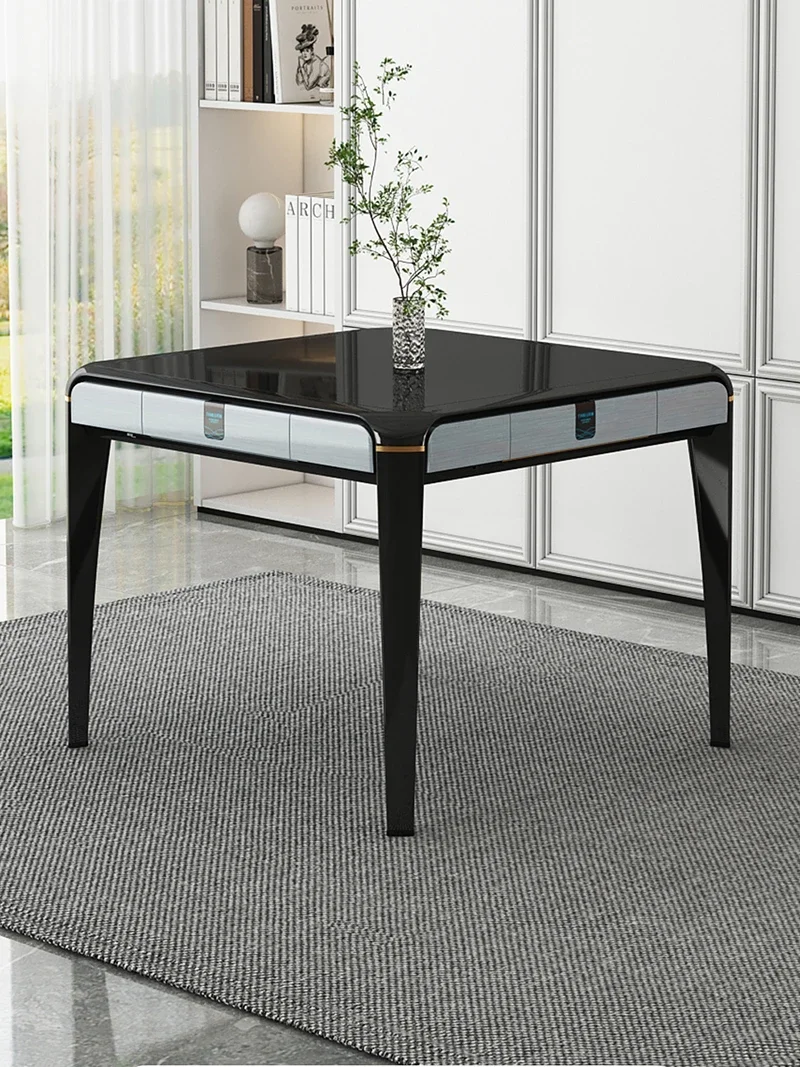 Advanced Ultrathin Dining Table Tempered Glass Low Volume No Push Card Mahjong Table Amusement Mesa Comedor Home Furniture LVMC