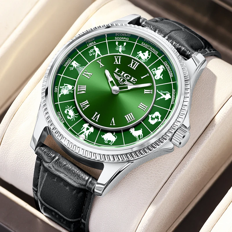 

Мужские модные часы LIGE 2026: Роскошные кварцевые наручные часы с изображением созвездий, водонепроницаемость 30М, светящиеся, креативный подарок для мужчин.