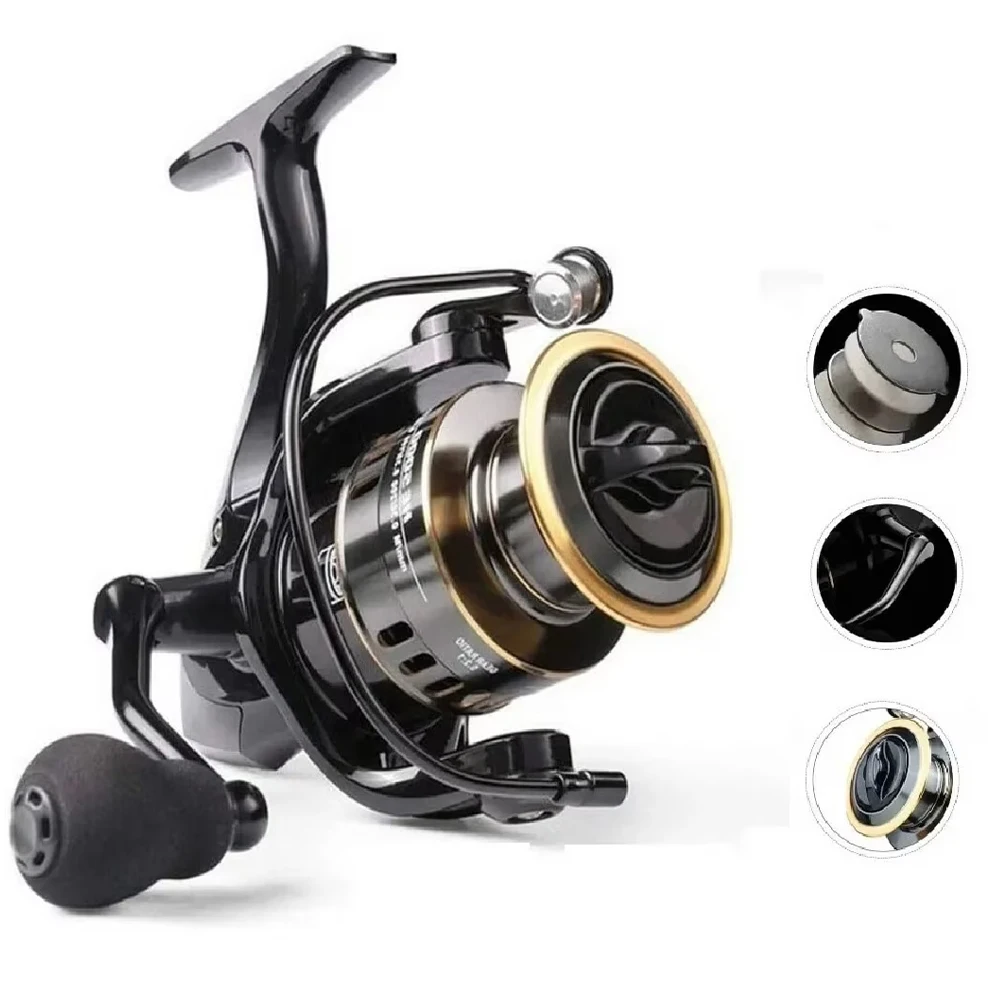 Molinete para Pesca em Mar Corpo em Liga de Metal e Carretel de Alta Capacidade Ideal para Pesca Costeira e Embarcacao