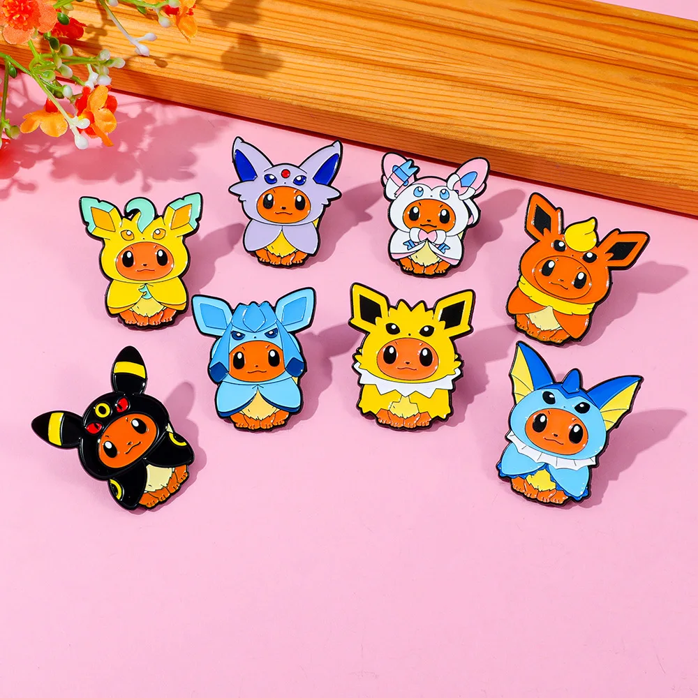 Kawaii Cartoon Dress‑Up Enamel Brooches Metal Lapel Badges Daily Wear Ornament Accessories for Backpack Jackets