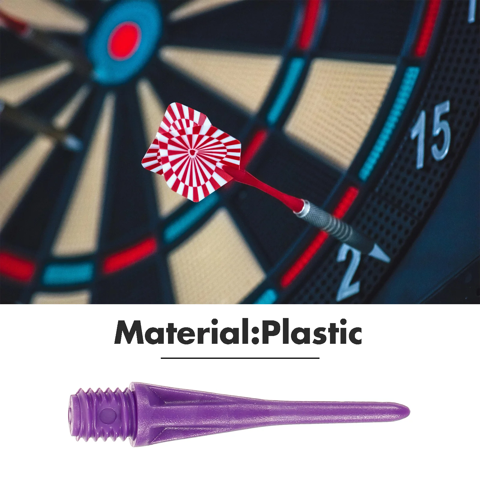 

50 Pcs Threaded Tip Replacement Plastic Needle Wear-resistant Needles Purple Soft Tips