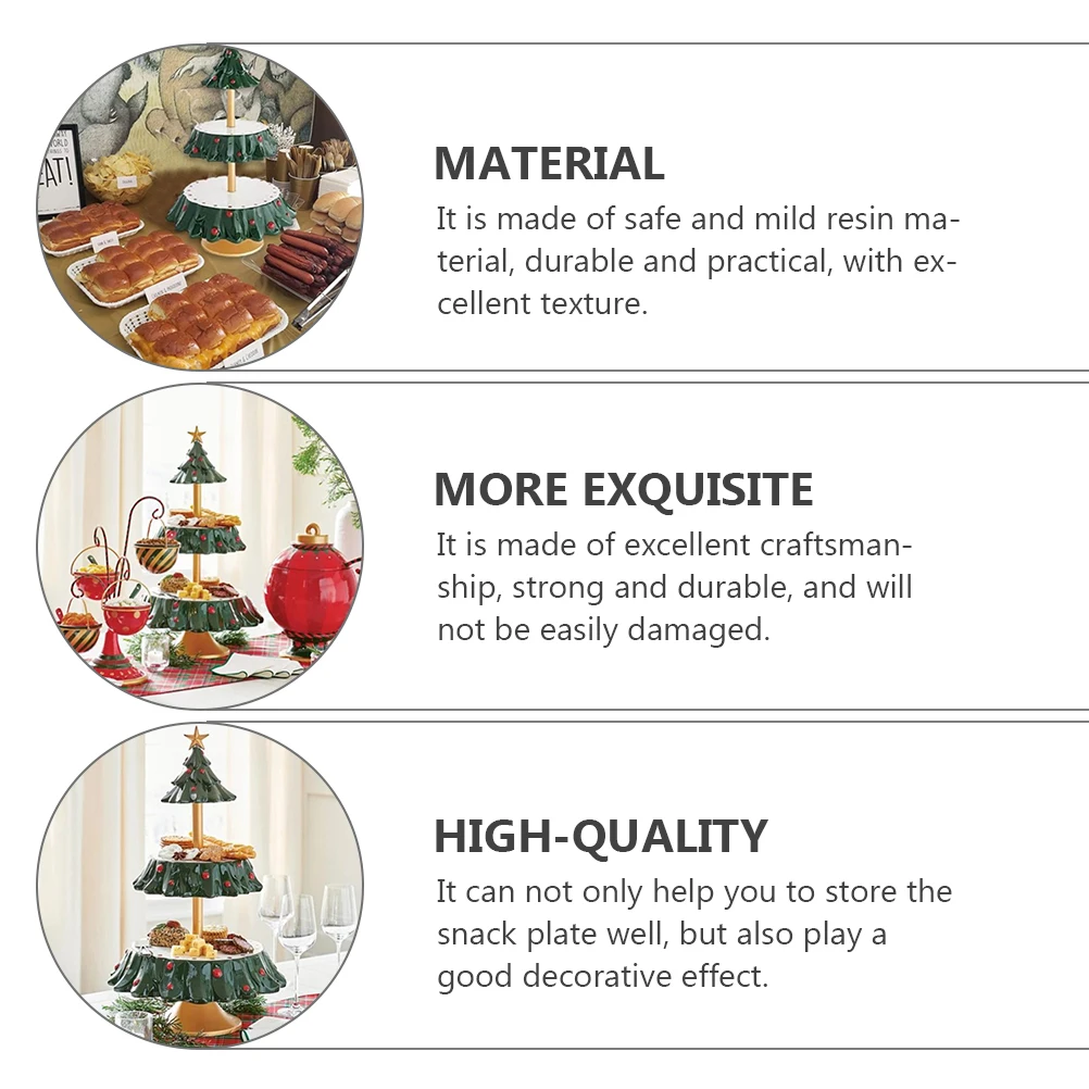 

Christmas Tree Snack Table Decorative Tray Resin Material Storage Bowl Pastry Fruit Serving Christmas Party