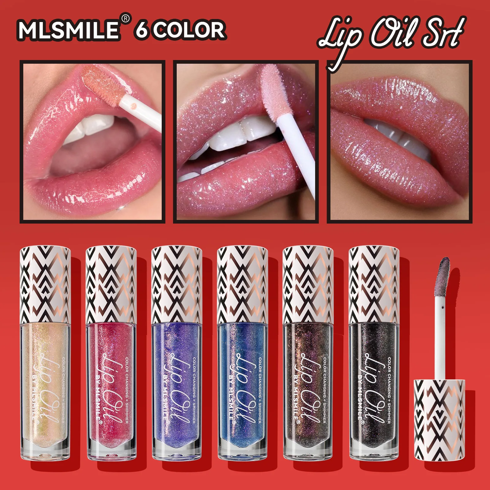 6 Farben warme Farbe ändern Perl glanz Lippen öl feuchtigkeit spendenden Lippen balsam Lip gloss transparent Doodoo Lippen öl Großhandel Kosmetik