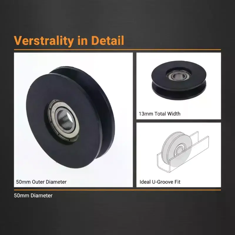 1Pcs U Groove Wire Rope Over Line Pulley Lightweight Durable Nylon Lifting Wheel for Home DIY Hanging Decor Installation