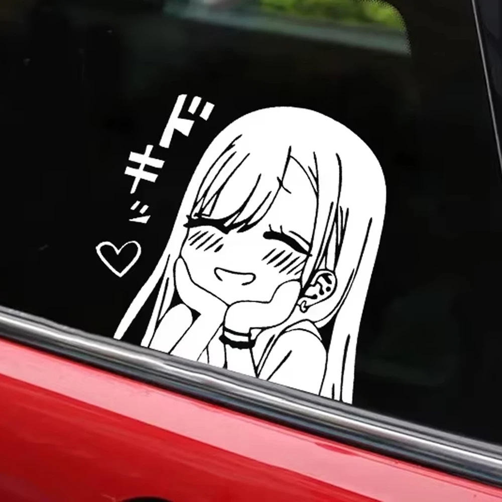 18x17cm Kitagawa Marin Cute Anime Girl Car Sticker Auto Body Window Motorcycle Laptop Vinyl JDM PVC Decal Car Tuning Accessories