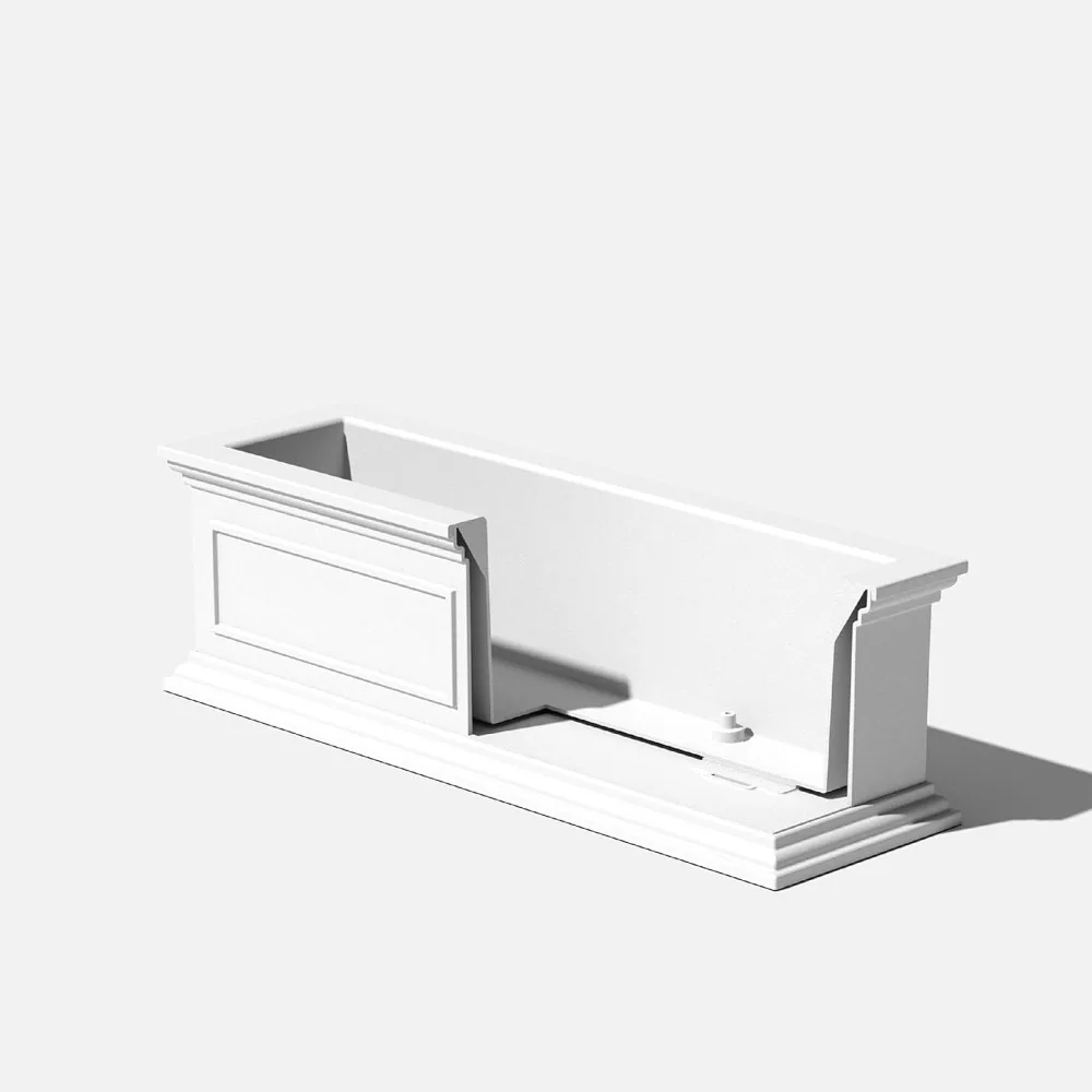 Large Rectangular Outdoor Balcony Window Box Planter - Crack-Resistant Plastic for All-Weather Use