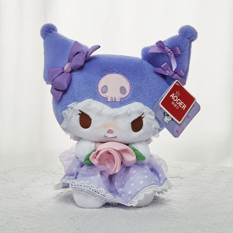 20cm 산리오 신상 쿠로미 헬로키티 인형 사랑의 장미 고양이 인형 소녀용 플러시 장난감 홈 데코 베개 귀여운 만화 소녀 생일 선물