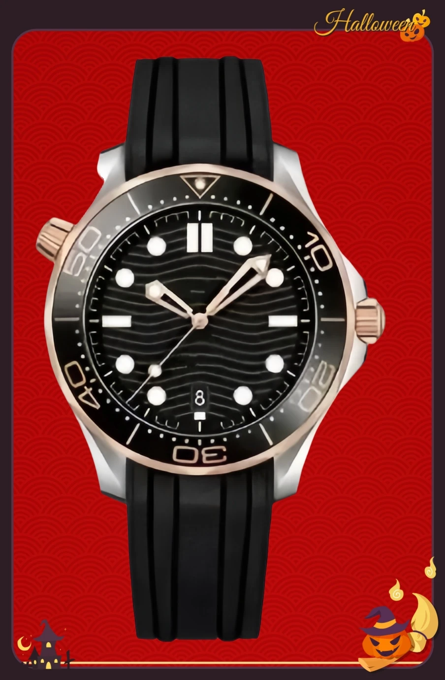 300 Relogio Masculino ساعات أوتوماتيكية جديدة للرجال ساعات آلية أزرق أسود سيراميك سوار الفولاذ المقاوم للصدأ