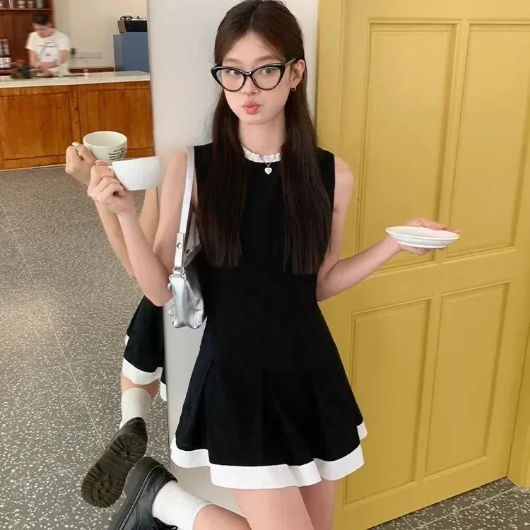 Song Zhengen-Faux Deux Camisoles pour Femme, Robes de Gilet, Jupe Courte de Rencontres, Style Audicining et Tempérament, Nouveau, Été