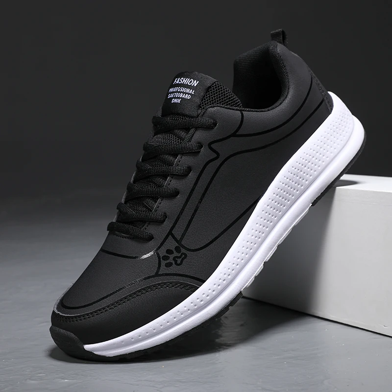 Men's Casual Sports Shoes Leather Waterproof Anti-slip Cushioning Basketball Outdoor Lightweight Breathable Men's Sports Shoes