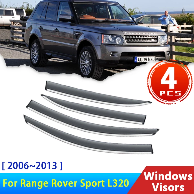 

Автомобильные козырьки для Range Rover Sport L320 2006 ~ 2013 2012 2009 2007, аксессуары, дефлекторы, защита от дождя, защита для бровей, козырек