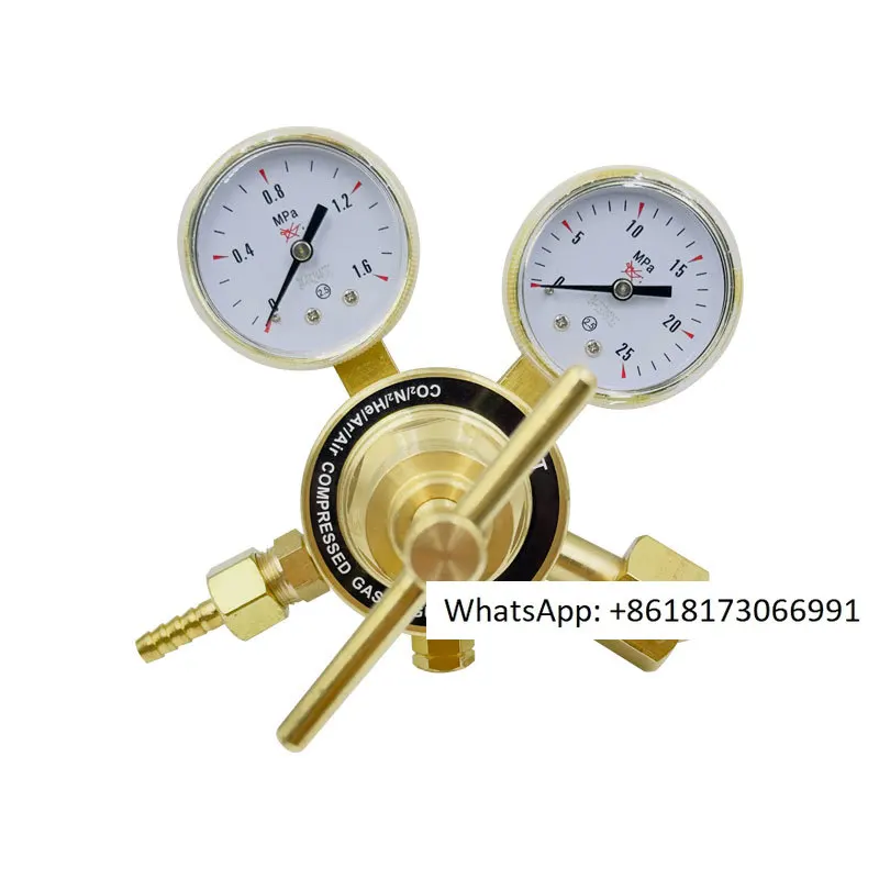 

YQJ American type all-copper pressure reducing valve 1.6*25MPa mixed gas Shanghai pressure gauge