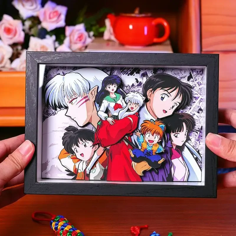 Inuyasha family portrait hand-painted Kikyo Seshomaru animation peripheral desktop gift 8-layer three-dimensional painting