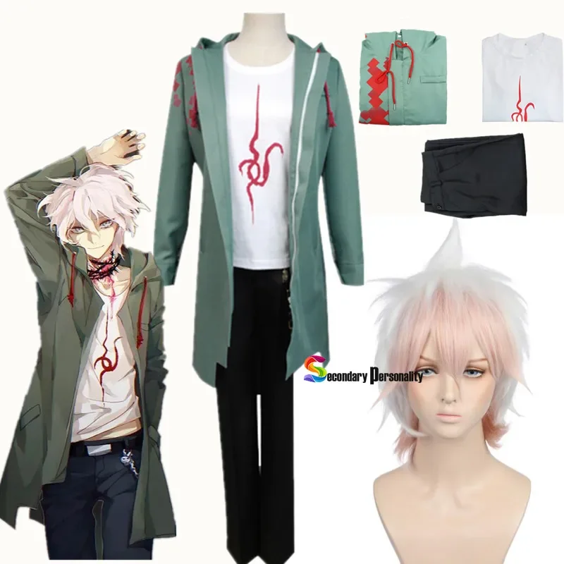 

Новый аниме Danganronpa 2 Nagito Komaeda-аниме косплей костюм куртка футболка комплект мужской и женский костюм на Хэллоуин