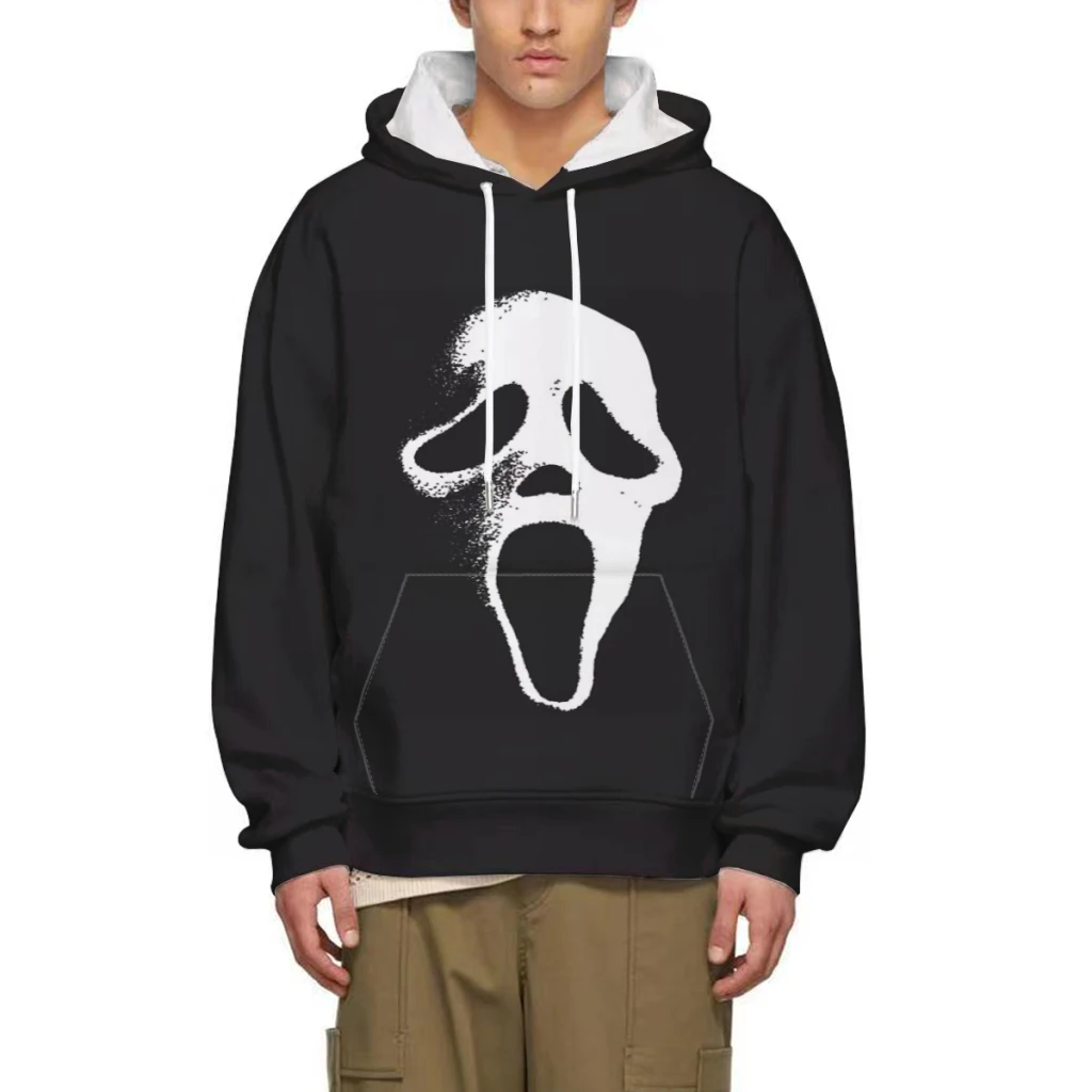 SCREAM MASK Pullover Hoodie aesthetic clothing tracksuit mens clothing autumn sports sweatshirt man