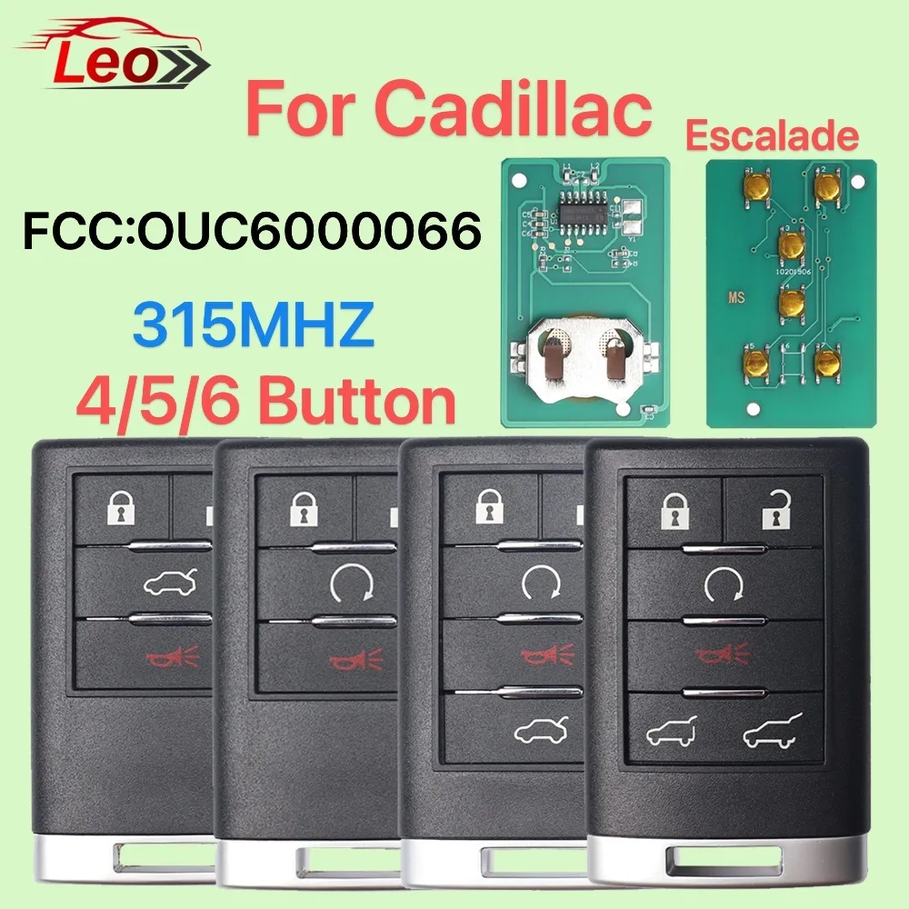 Leo FCC:OUC6000066 Smart Car Remote Key For Cadillac Escalade CTS ATS XTS XLS STS Seville Chevrolet C7 315MHZ World Available.