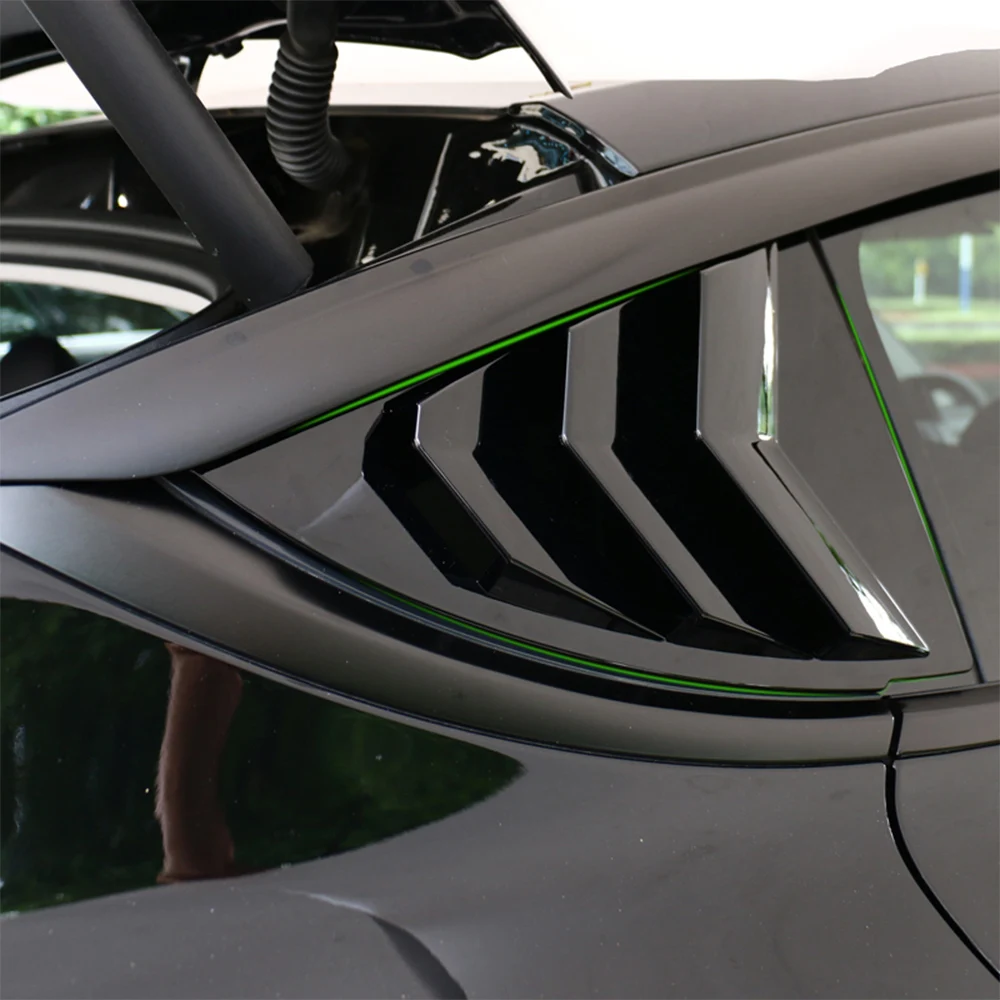 

ABS Rear Car Window Shutter Cover for Tesla Model 3/Y 2017-2025 Carbon Fiber Stickers Triangle Decoration Modified Accessories X