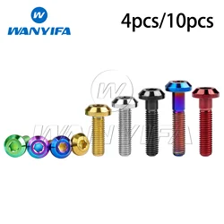 Wanyifa Titanium Bolt M6x12/15/20/25/30/35mm Hex Head Screws for Bicycle Motorcycle Brake Disc 4/10pcs