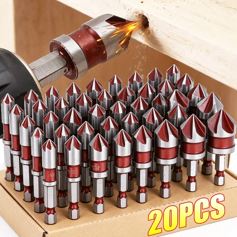 

Набор шестигранных зенкеров-сверл для дерева и металла, фасочные фрезы, инструмент для сверления отверстий 1/4”, 3/8”, 1/2”, 5/8”