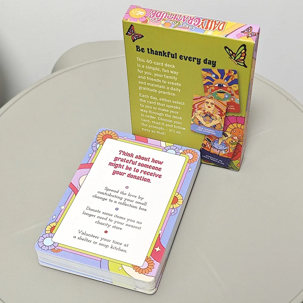 

Cards for Daily Gratitude: Be Thankful Everyday A 40-card Deck 10.4*7.3cm To Create A Habit of Thankfulness