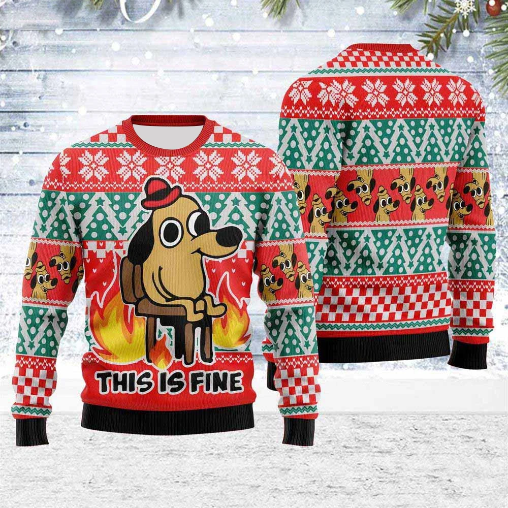 حرق هذا غرامة ميمي سترة عيد الميلاد القبيحة مضحك عطلة حفلة البلوز حجم كبير سترة للرجال النساء هدية عيد الميلاد 2026 #2