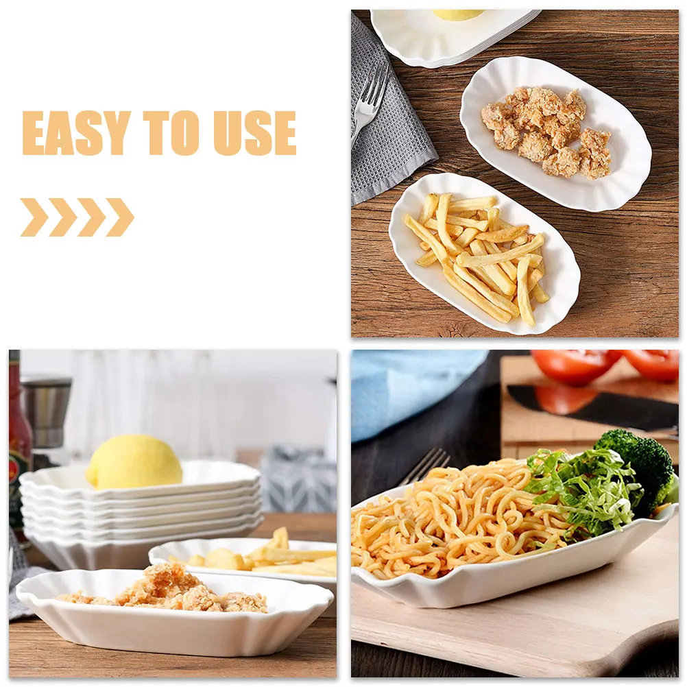 

2Pcs Appetizer Plates Ceramic Snack Bowls for Dessert Fruit Salad Popcorn Party Gathering Wedding Multi-Function Serving Dish