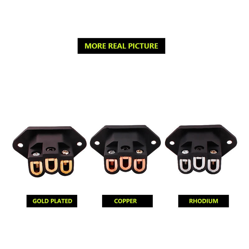 YYTCG 4pcs Hi-end DIY HIFI สีแดงบริสุทธิ์ทองแดงชุบโรเดียม US ปลั๊ก IEC inlet Power AC 250V 10A