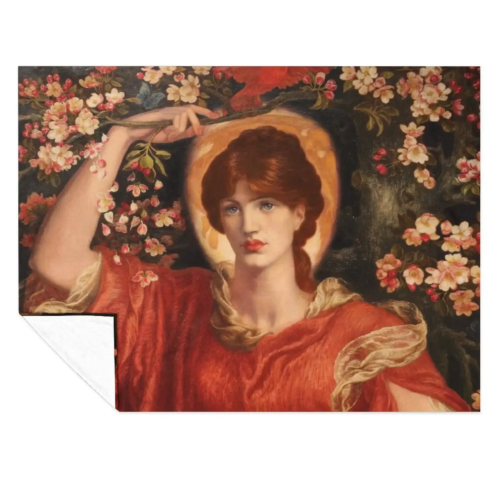 

A Vision of Fiammetta Dante Gabriel Rossetti 1878 Pre-Raphaelite Art Throw Blanket Plaid Thins Camping Furry Blankets