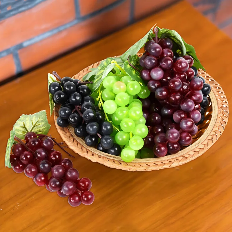 Simulation Hanging Grapes String Artificial Fruits DIY Plastic Fake Fruit for Home Outdoor Garden Ornaments Wedding Party Decor