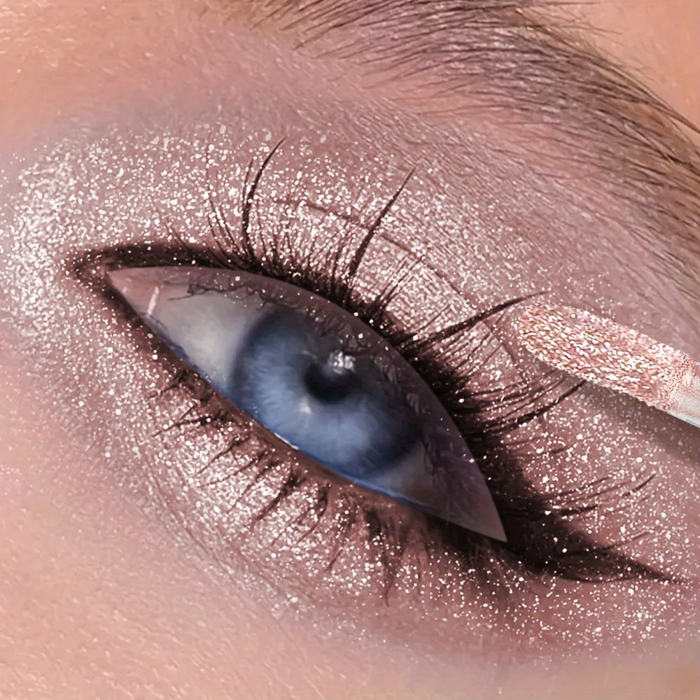 Cienki brokatowy cień do powiek w płynie, trwały, bez rozmazywania, wodoodporny i odporny na pot, trwały, Fine flash