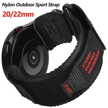 Bracelet en Nylon 20mm 22mm pour Samsung Galaxy Watch 6 4 5 Pro Classic Gear S3 Active 2 44mm 40mm Bracelet Correa Huawei GT 4 3 2 bandes