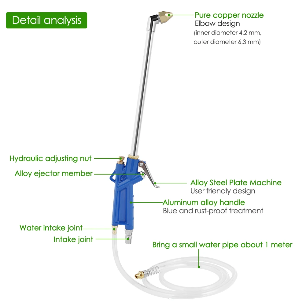 High Press Pneumatic Cleaning Tool Car Engine Oil Cleaner Degreaser Car Washer with 120cm Hose Engine Water Gun Auto Accessories