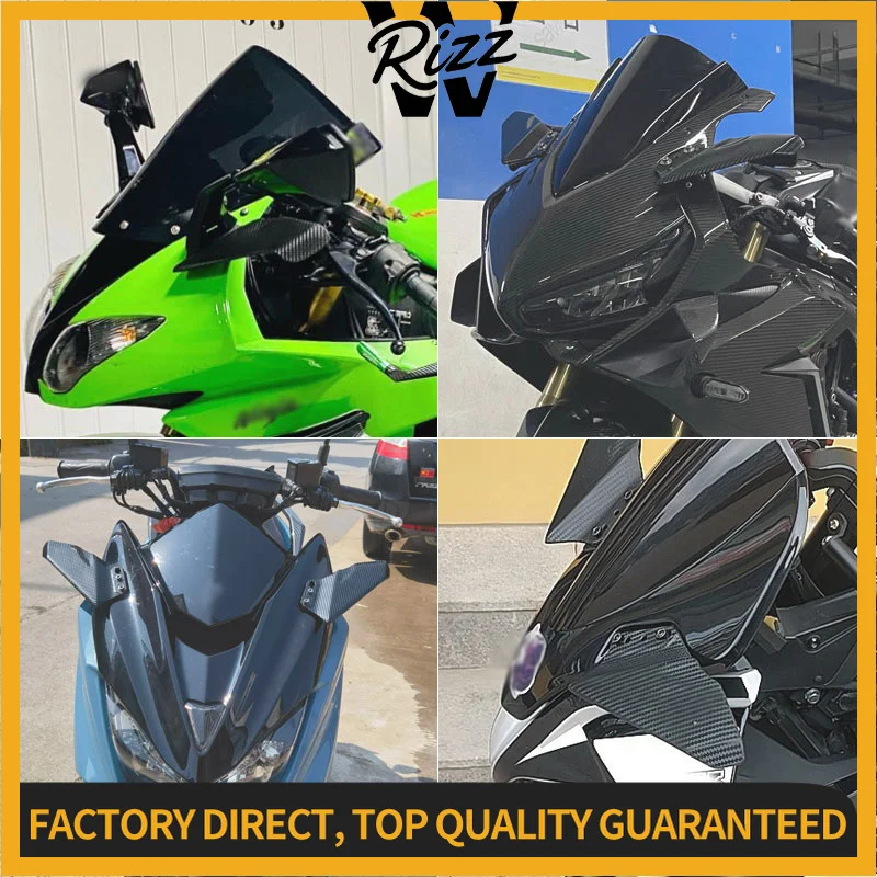 For YAMAHA YZF-R125 YZF-R25 YZF-R15 YZF-R6 Motorcycle Winglet Aerodynamic Wing Kit Spoiler Rear View Mirror Fixed Wing T-MAX530