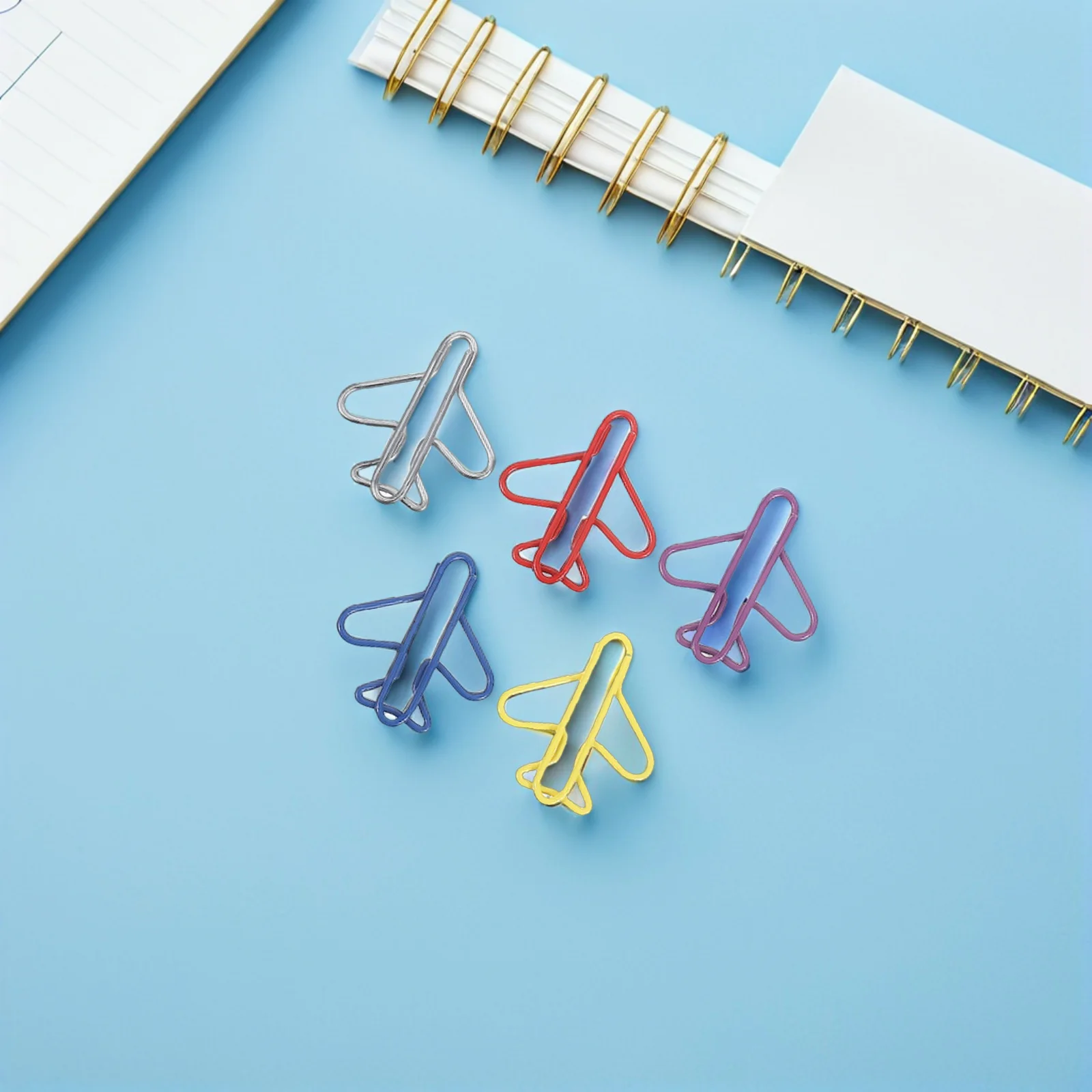 100 قطعة مشابك ورق على شكل طائرة مقاطع معدنية إبداعية مذكرة مزخرفة المرجعية مخطط مكتب مدرسة الزفاف دبابيس ورق #4