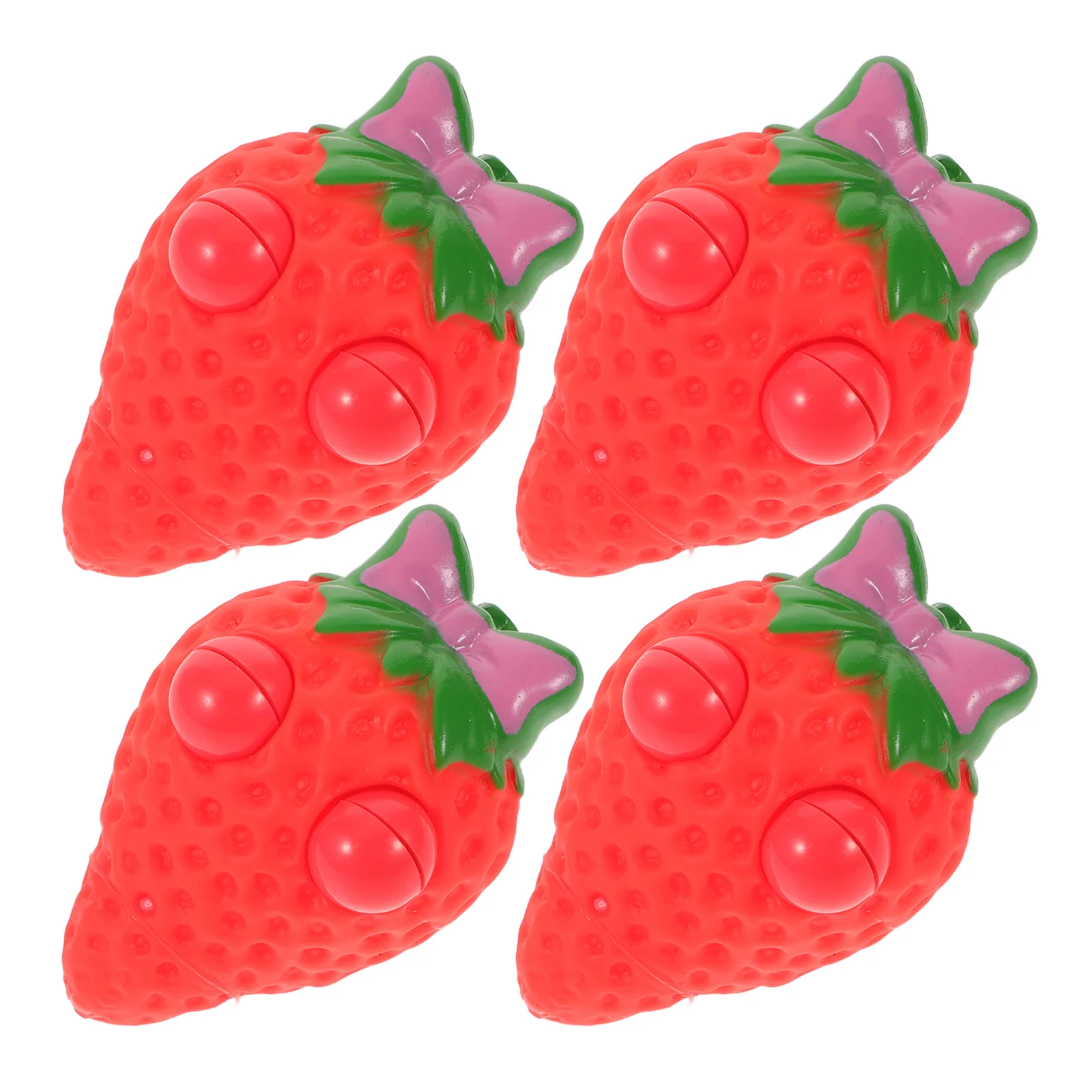 4 pçs simulado morango brinquedos falso fruta morangos artificiais falso dos desenhos animados goodie saco vermelho