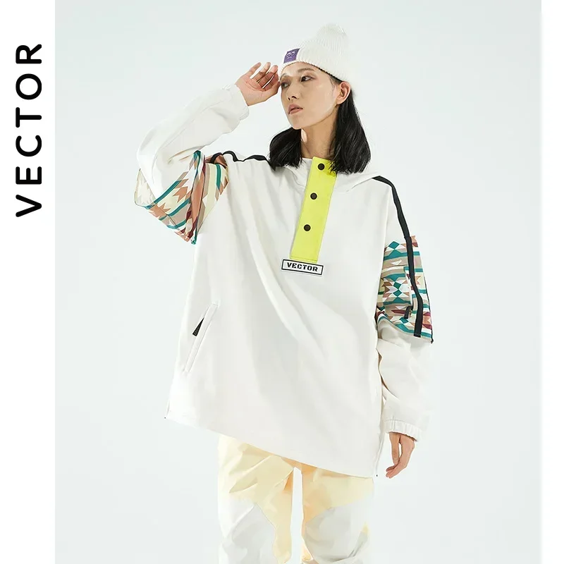 VECTOR-Sweat à Capuche de Ski pour Femme, Survêtement de dehors Japonais, Pull Décontracté, 100% Coton, Smile, Hiver