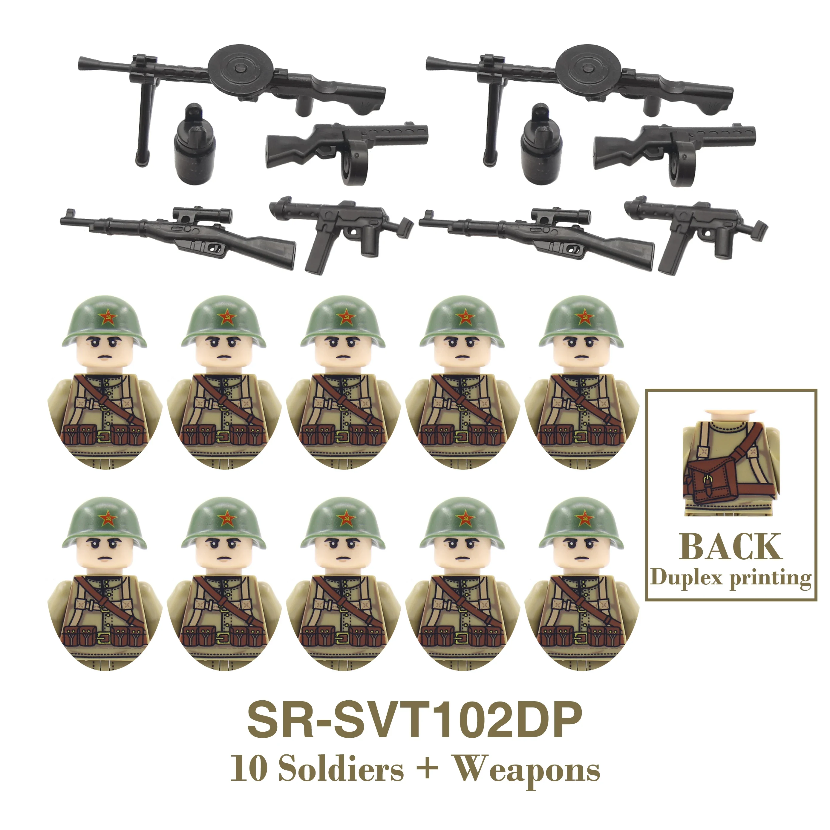 DIY WOII Infanterie Medisch Korps Soldaat Motorfiets Sovjet Amerikaanse Leger Militaire Wapens Bouwsteen Steentjes Kinderen Kids Cadeau Speelgoed