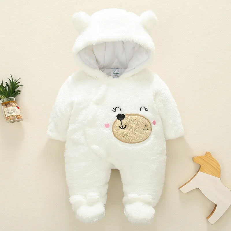 0-12M Newborn Infant Girl Romper Soft Velvet Warm Toddler Boy Jumpsuit Climbing Suit Winter Thicken Children Baby Clothing A719