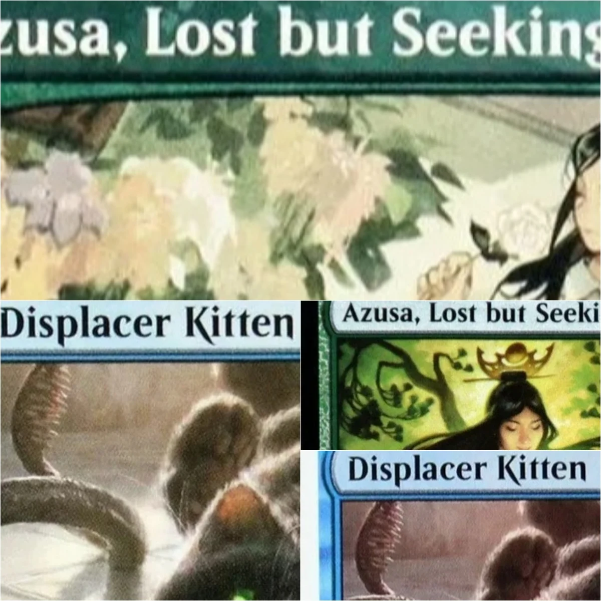 

"Azusa,Lost but Seeking/Displacer Kitten" TCG Magical Proxy Cards Game Quality Proxy Gathering Board Playing Game Trading Cards
