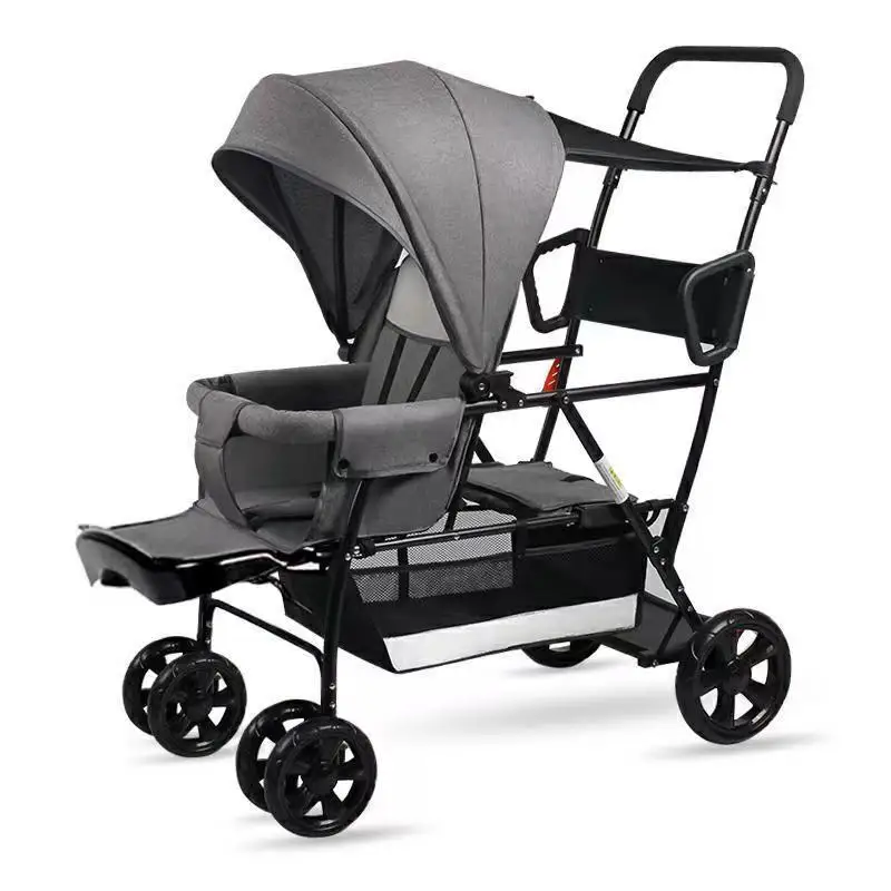 Twin strollers for front and rear strollers lightweight folding double two-seater strollers for reclining