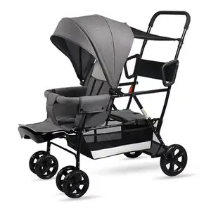 Zwillingswagen für vordere und hintere Kinderwagen und Biegerwagen für das Heckbieger von zwei Doppelplätzen zum Liegen 6 Hauptverkäufe reversibler Babyauto - №6