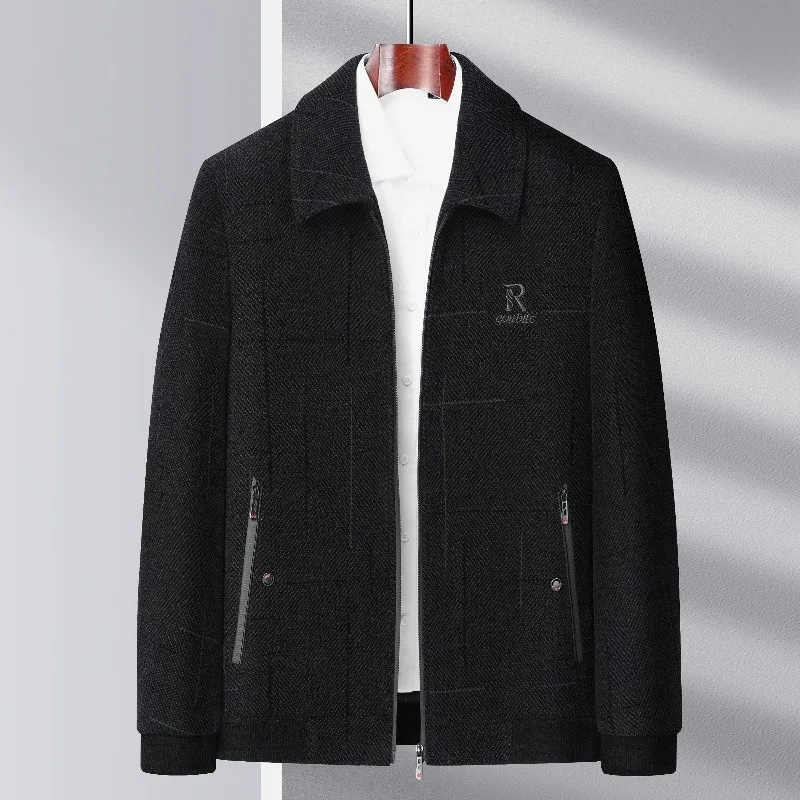 

Осень-зима 2025: толстая теплая шерстяная куртка из синели, мужская классическая деловая повседневная куртка с лацканами, уличная одежда в социальном стиле, пальто