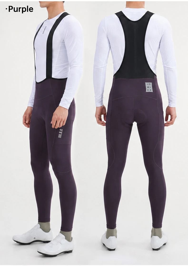 INBIKE Radsport-Fleece-Latzhose für Herren, Herbst-Winter, warme Radsport-Latzhose, thermische winddichte Fahrradhose, Fahrrad-Reithose – Detail 14