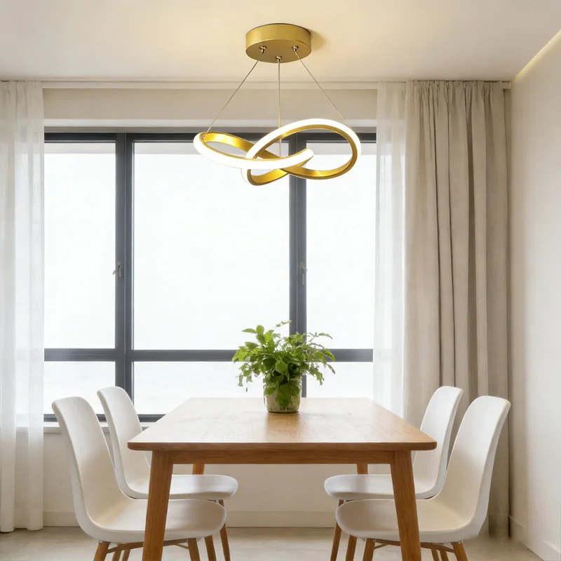 Modern LED Pendant Light Creative Hanging Light Irregular Streamlined Design Suitable For Restaurants Dining Table Bar Lighting